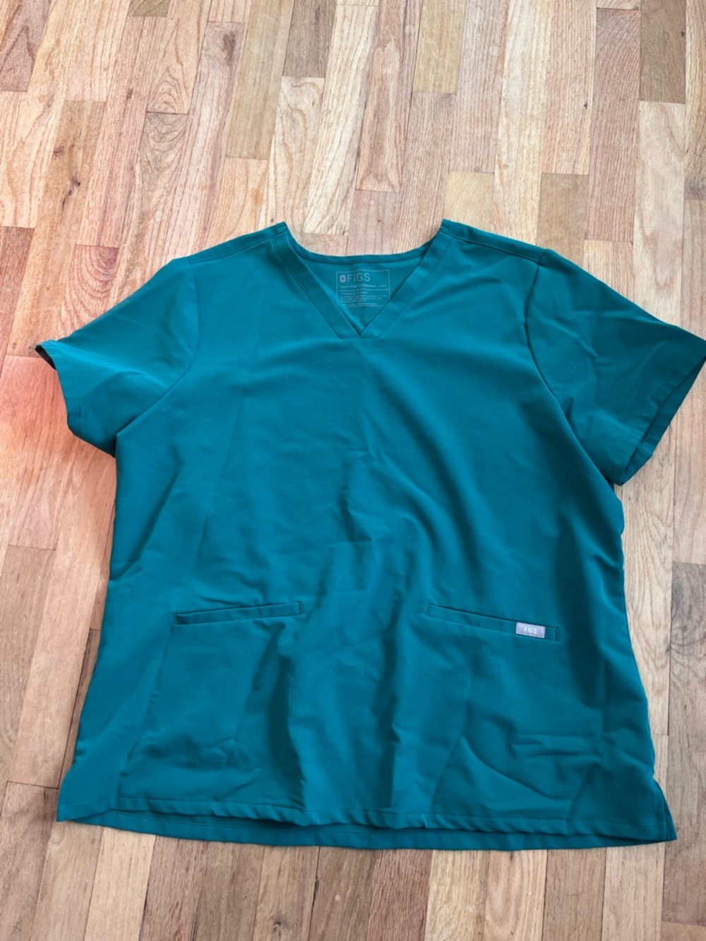 FIGS Women's Hunter Green V-Neck Scrub Top